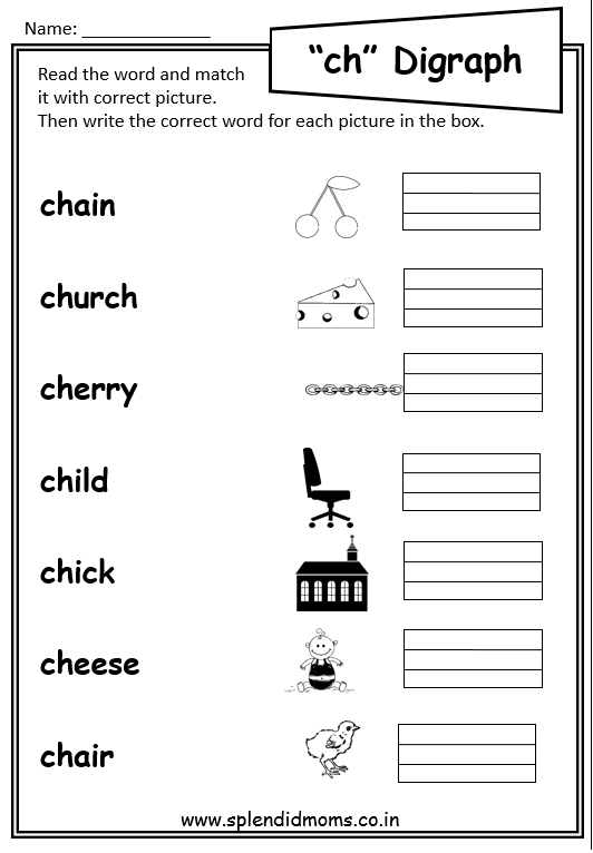 First grade phonics worksheet focusing on identifying and grouping words with the digraphs Wh, Sh, Ch, and Th