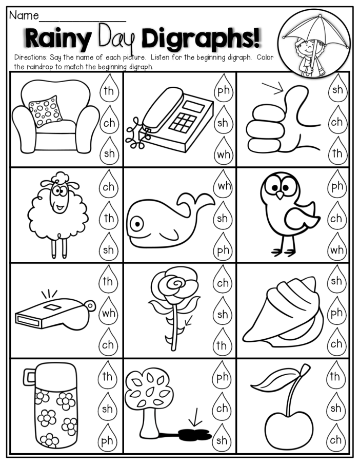 First grade digraphs worksheet focusing on -th and -tch vocabulary Worksheet for practicing -th and -tch words in first grade grammar