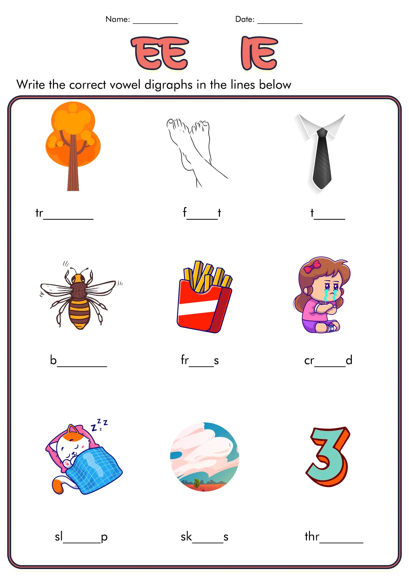 Grammar and Mechanics worksheet for First Grade Worksheet featuring -th and -tch words for first graders to complete sentences. Digraphs -th and -tch worksheet for first grade grammar practice.