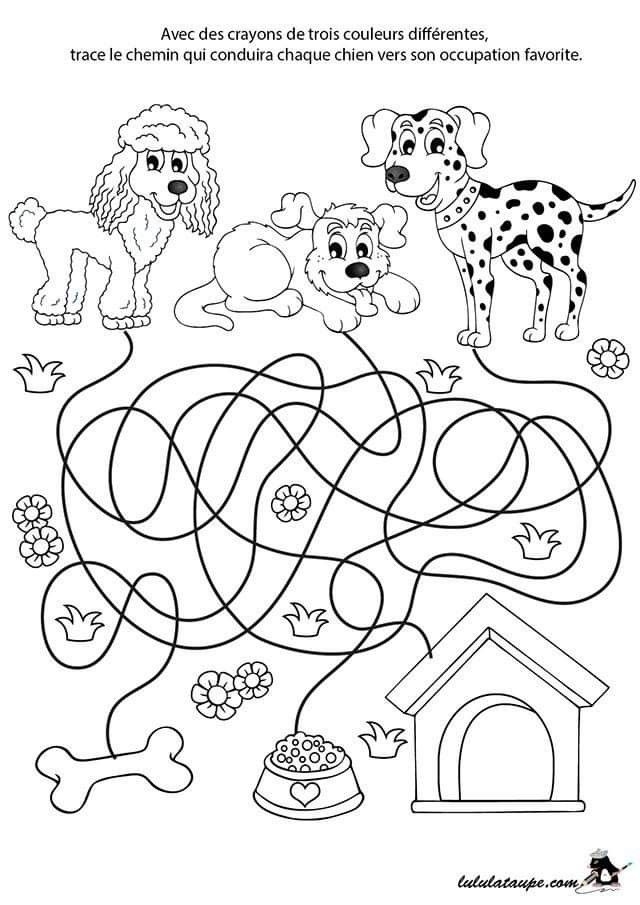 Addition worksheet for First Grade Dog Maze worksheet for First Grade