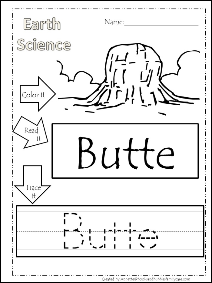 First grade science worksheet about the four layers of the Earth
