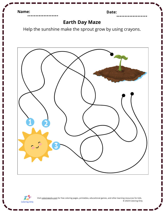 Earth maze worksheet with a colorful globe design for kids to explore our planet. Engaging Earth Day activity for first graders to learn about Earth.