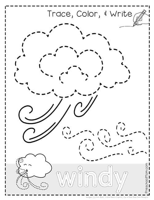 Image 25: Exploring wind through numbers and counting activities First grade worksheet introducing the concept of wind in earth science