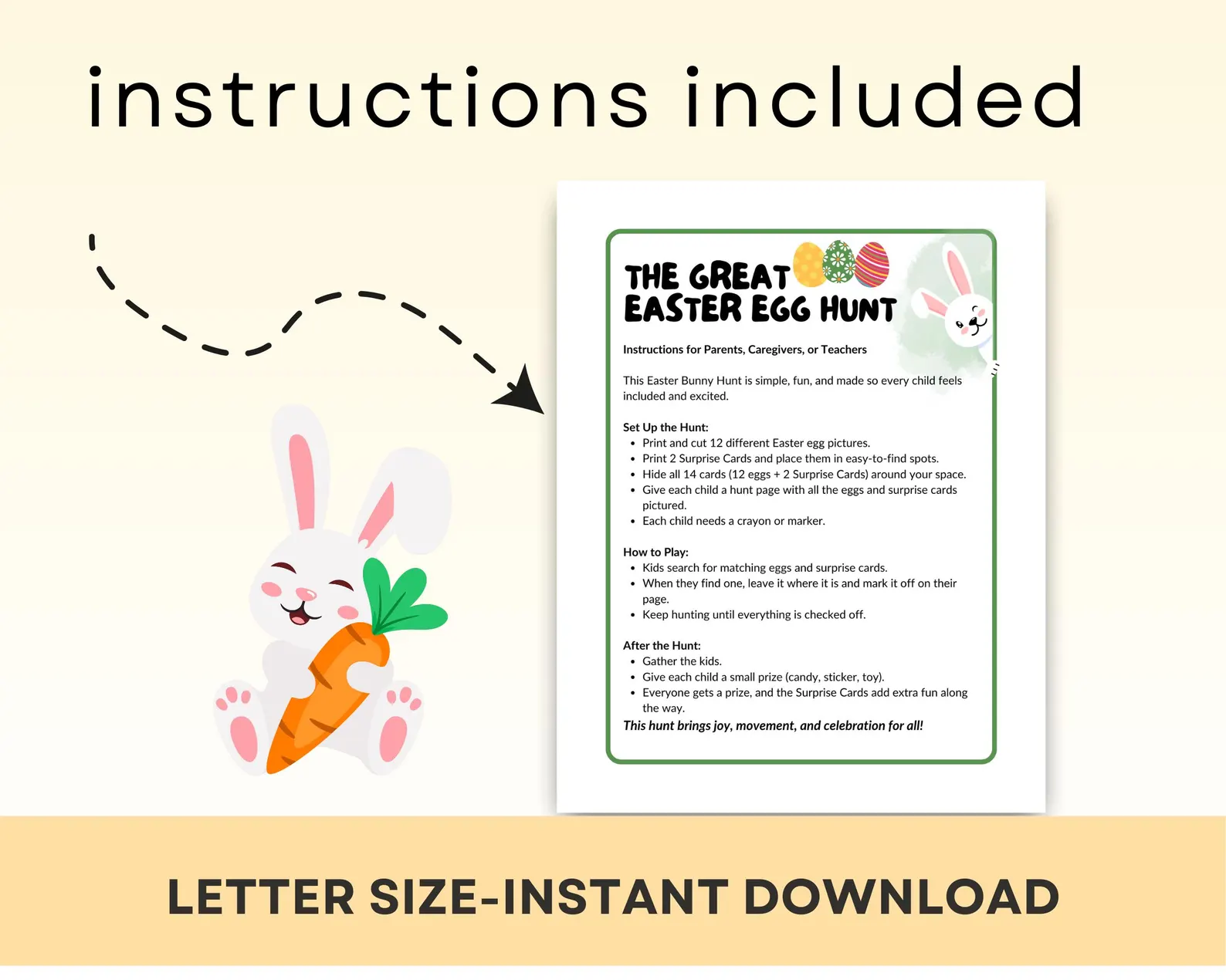 Engaging Easter game activity to enjoy with your child during holiday prep Colorful worksheet for the Easter Egg Hunt Game designed for first graders