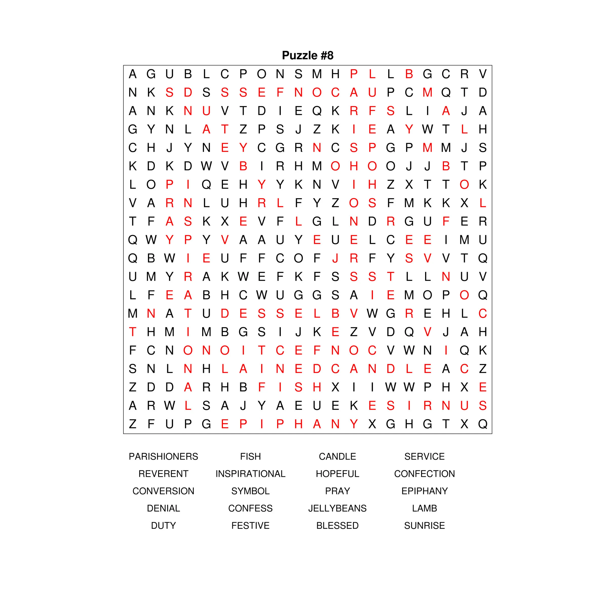 First Grade Easter Word Search Puzzle worksheet for vocabulary and spelling practice