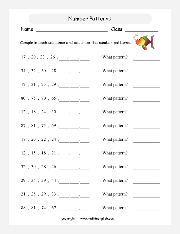 Explore number patterns with this engaging practice quiz for young learners First Grade Practice Test worksheet focusing on Easy Number Patterns for phonics students