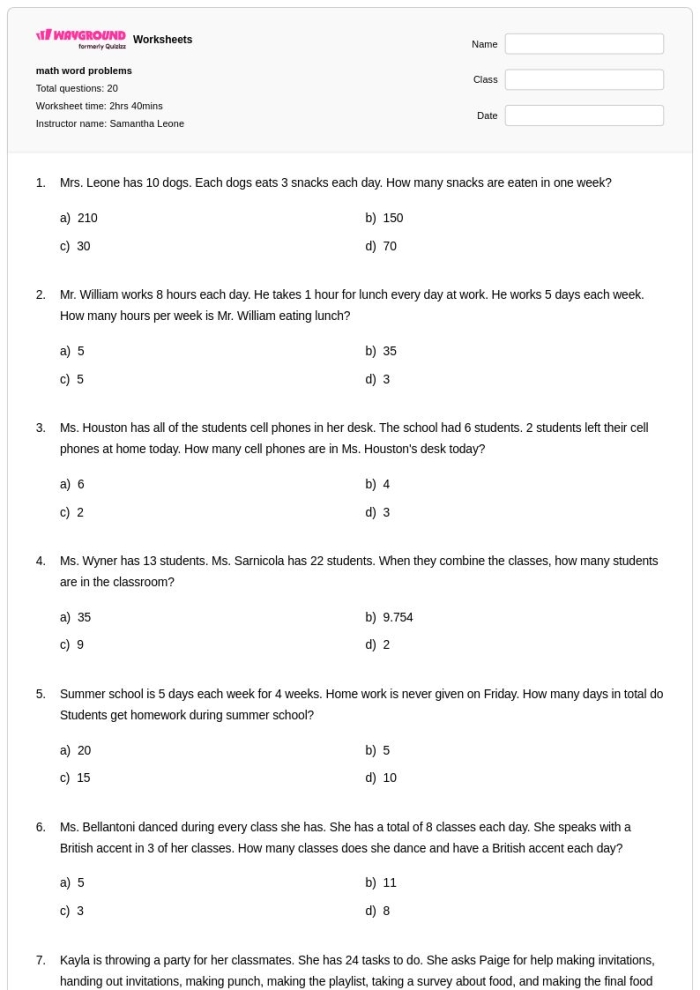 Engaging Easy Math Word Problems worksheet for young learners in data and graphing First grade math worksheet featuring easy word problems using soup ingredients