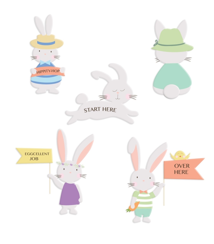 First grade student searching for hidden colorful eggs on an Easter bunny themed worksheet