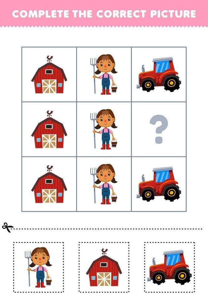 First grade student coloring a page from The Farmer and his Son fable worksheet