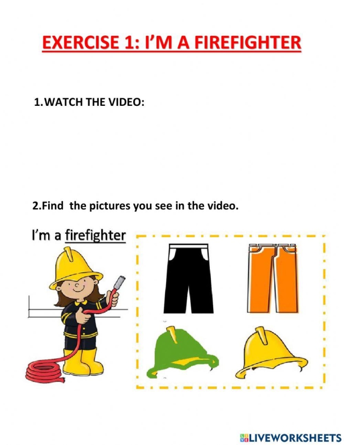 First grade fireman game worksheet featuring a maze to reach the fire truck