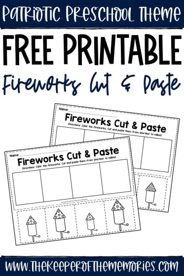Colorful fireworks drawing worksheet for first graders to celebrate Independence Day