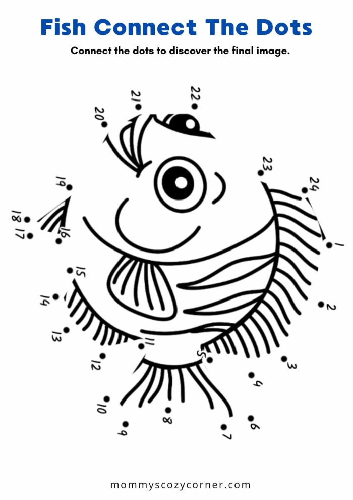 Ratios and Proportions worksheet for First Grade Colorful Fish Connect the Dots worksheet for first graders to practice counting from 1 to 33. Engaging activity to enhance ratios and proportions skills while creating a fun fish illustration.