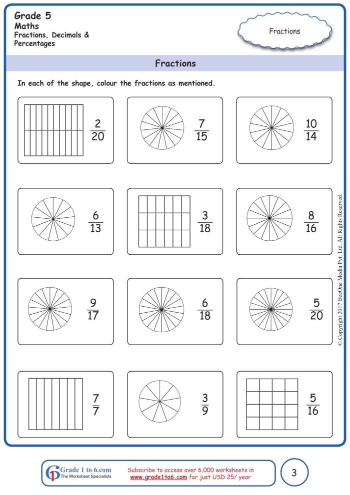 Printable math activity designed to teach the concept of one-half Worksheet for first graders focused on identifying the fraction one-half