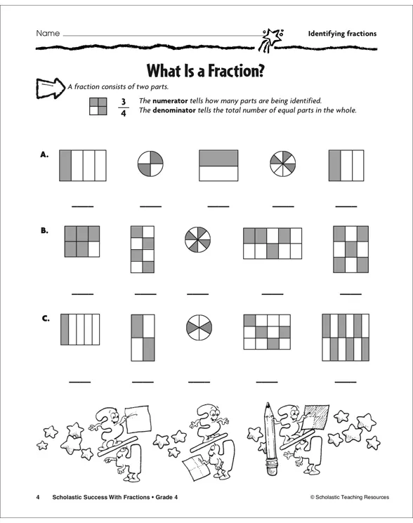 Identifying the Fraction 1/2 printable math worksheet for first grade students Worksheet for teaching first graders the concept of the fraction one-half