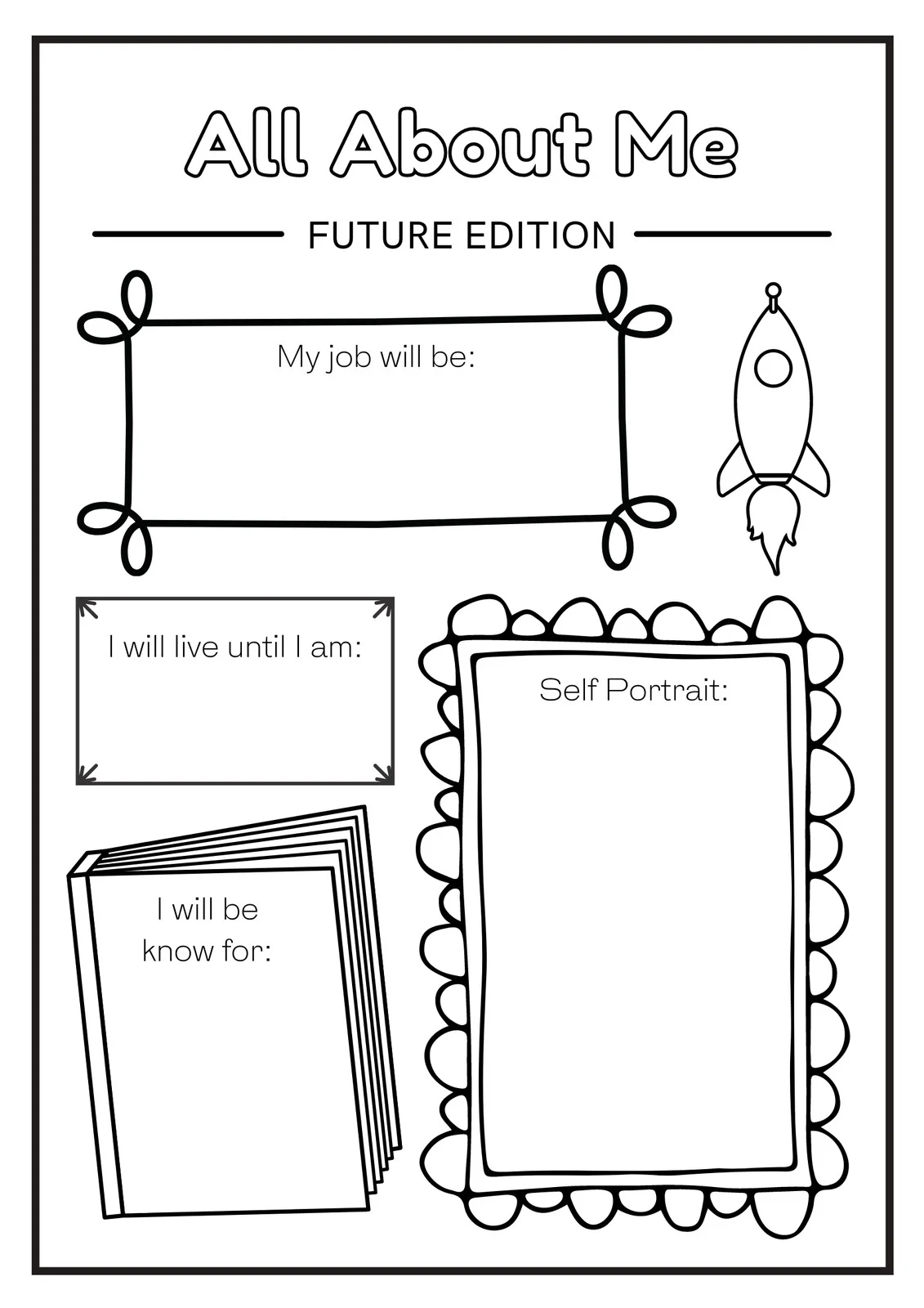 First grade all about me worksheet with fractions activity for students to share personal information