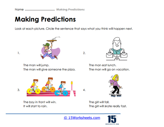 Writing worksheet for First Grade Worksheet featuring the Garden Power: Predictions activity for first graders to illustrate their ideas. First Grade Garden Power Predictions Worksheet - What Happens Next?