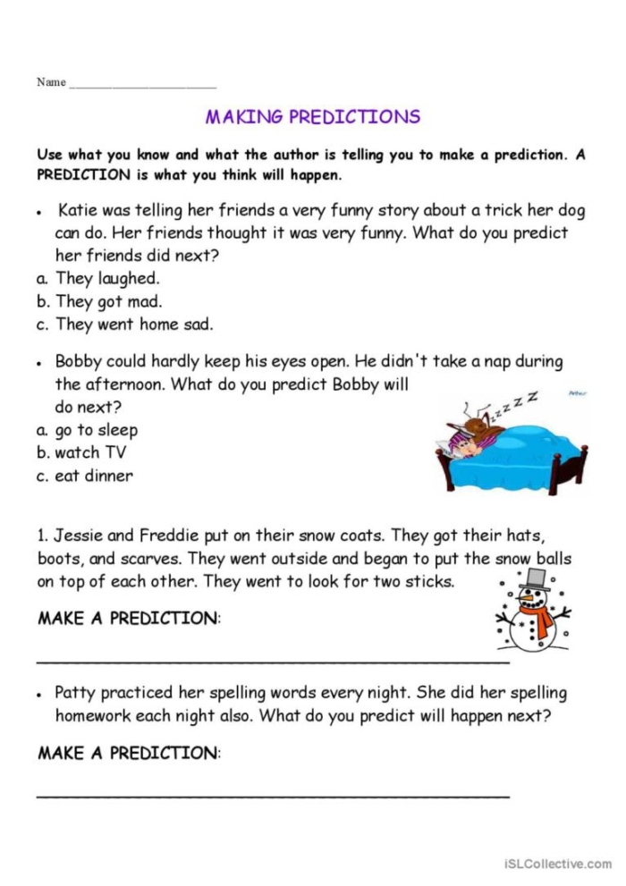 Writing worksheet for First Grade First grade students engaging with the Garden Power predictions worksheet, illustrating their ideas. Worksheet image for predicting story outcomes in a fun garden setting.