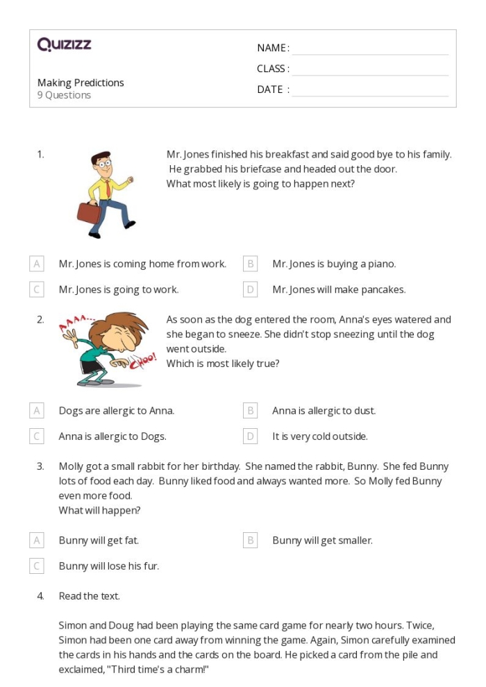 Writing worksheet for First Grade First grade students engaging with the Garden Power: Predictions worksheet, illustrating their creative ideas. Garden Power worksheet image showcasing predictions for a fictional story continuation.