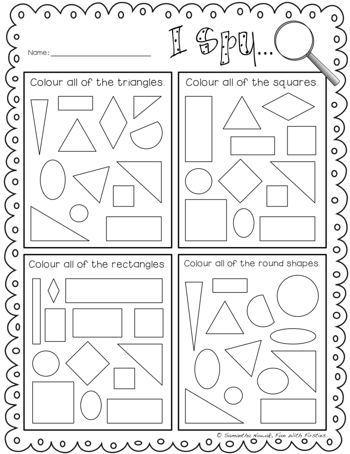 First grade worksheet for matching 2D and 3D shapes to build geometry skills