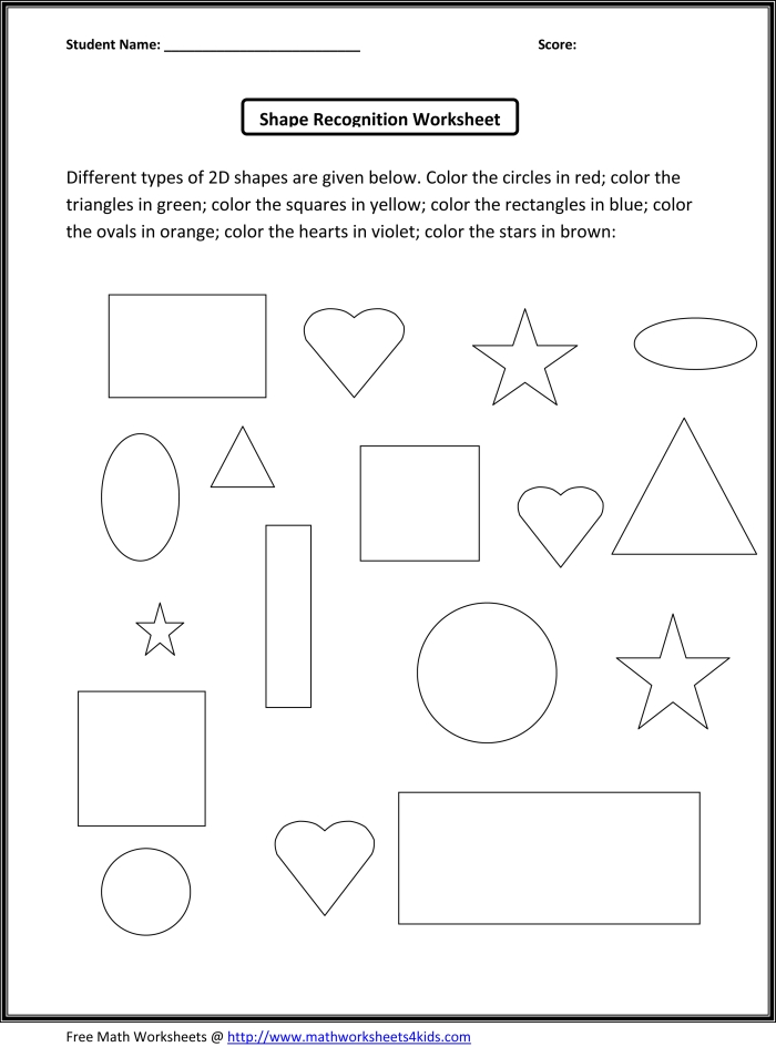 First grade 2D and 3D shapes matching worksheet for geometry practice
