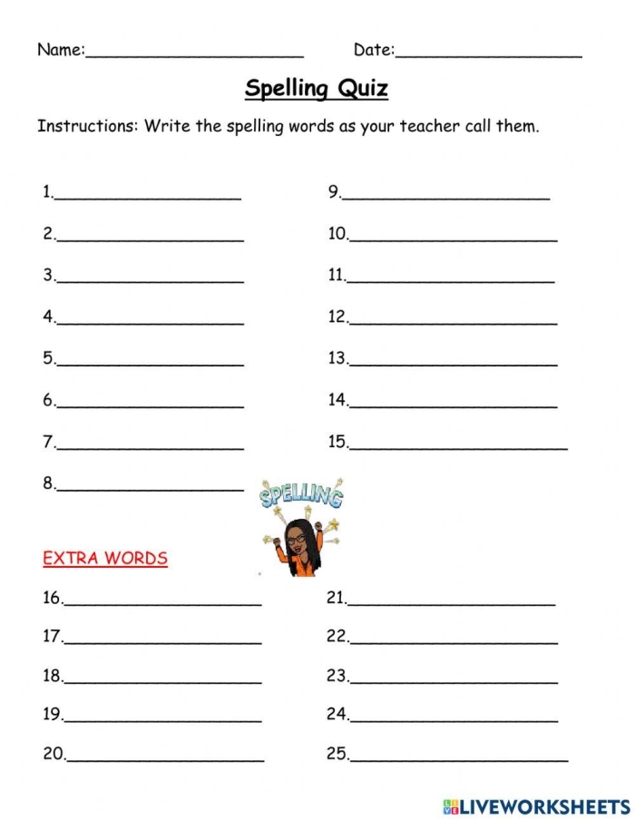 Engaging spelling activity to help kids learn geometry terms Spelling quiz worksheet for first graders focusing on geometry vocabulary