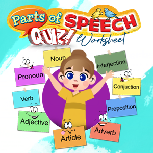 Parts of Speech Quiz worksheet designed for first graders to enhance their understanding of grammar. Engaging quiz format for effective preparation for standardized tests.