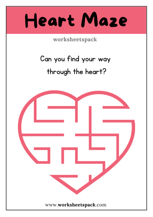 Heart Maze Worksheet 14 Valentine Division Activity First grade students solving a heart-shaped division maze puzzle on a Valentine-themed worksheet
