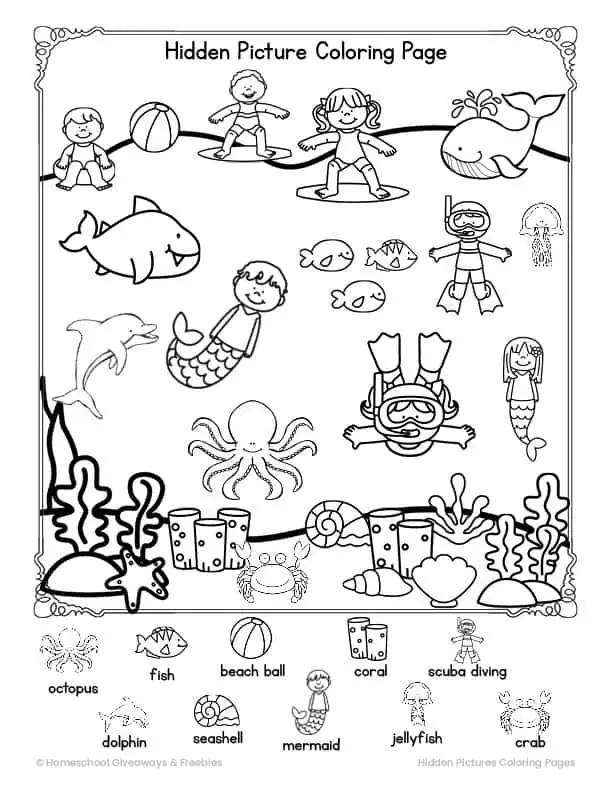 First grade hidden object worksheet where students search for a lost classroom rabbit among back to school supplies and classroom items