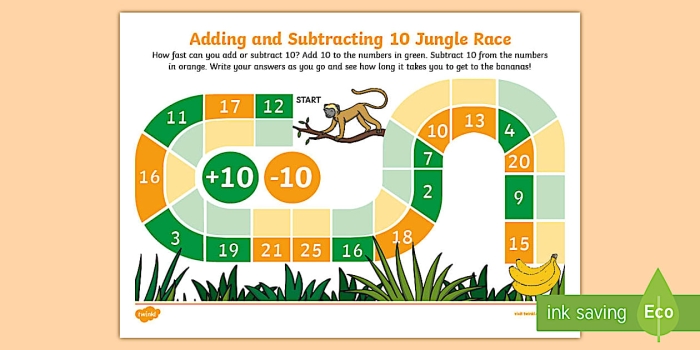 First grade student solving jungle-themed subtraction problems with regrouping exercises