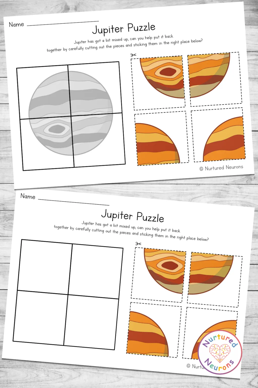 Astronauts navigating a maze to find Jupiter in a fun first-grade worksheet