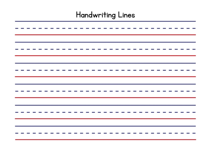 First grade printable subtraction worksheet featuring custom lined handwriting paper for math practice
