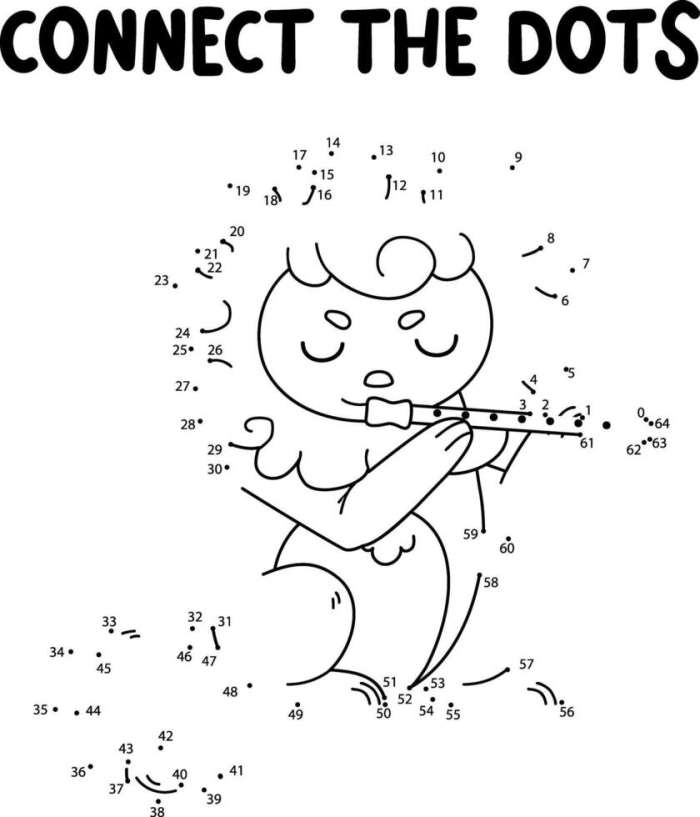 First grade math worksheet featuring a connect the dots activity of a lion from numbers 1 to 50