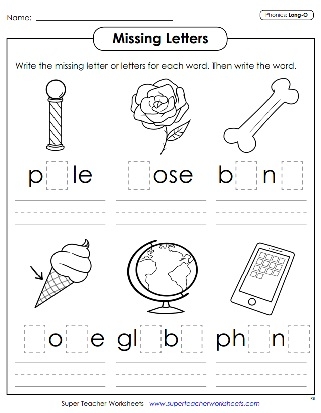 First grade long o sound worksheet activity with word box for completing sentences