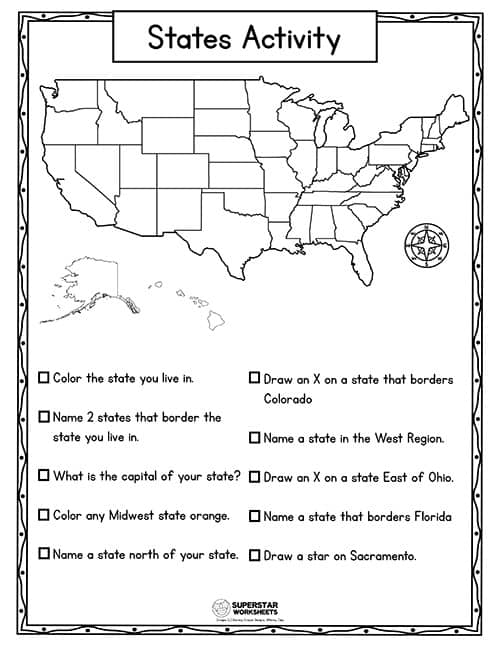 Coloring page featuring Mississippi's state bird and symbols for first graders