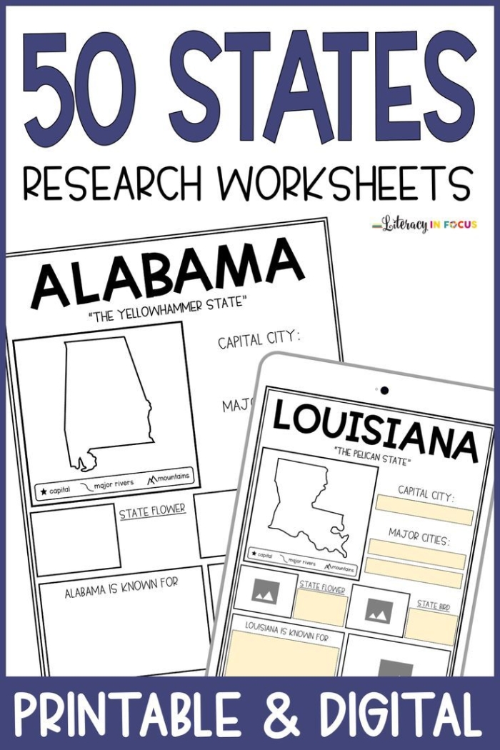 Children's coloring worksheet featuring Mississippi's state bird and symbols