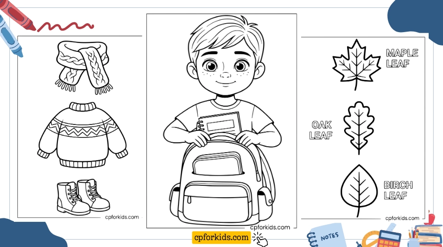 First grade student coloring a school-themed mandala worksheet for back to school 17