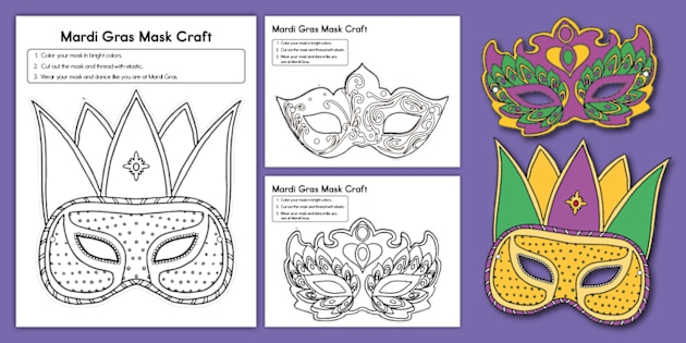 A first grade student coloring a decorative masquerade mask for a New Year classroom activity