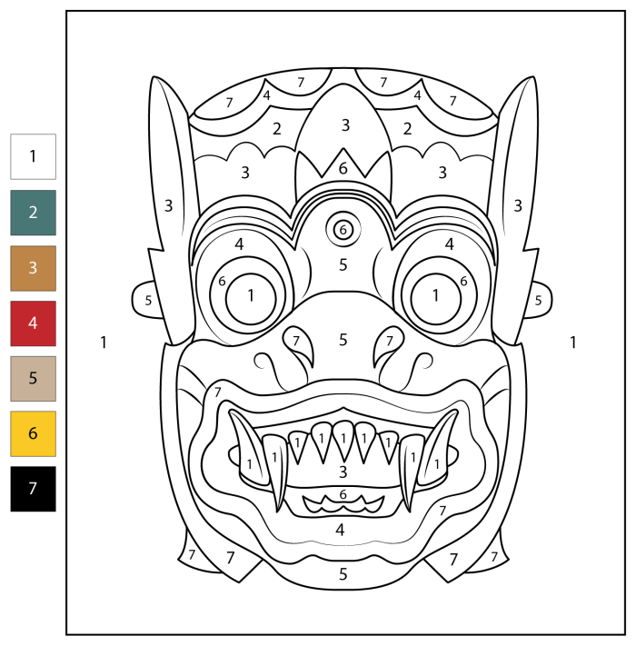 First grade student coloring an intricate masquerade mask for a festive New Year celebration