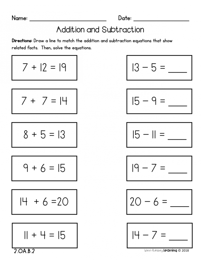 Measurement worksheet for First Grade Valentine's Day Puzzle: Addition and Subtraction Within 20 worksheet for First Grade