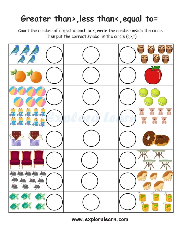 First grade student learning to compare place values using greater than and less than alligator symbols on a math worksheet