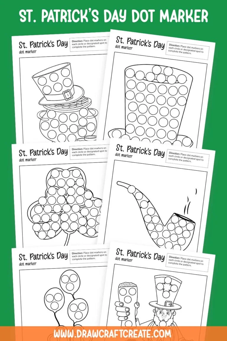 St. Patrick's Day dot-to-dot worksheet for first graders featuring numbers 1 to 77