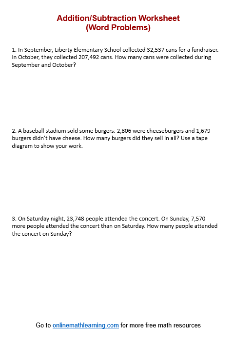 Kids engaging with a fun math worksheet focusing on addition and subtraction problems
