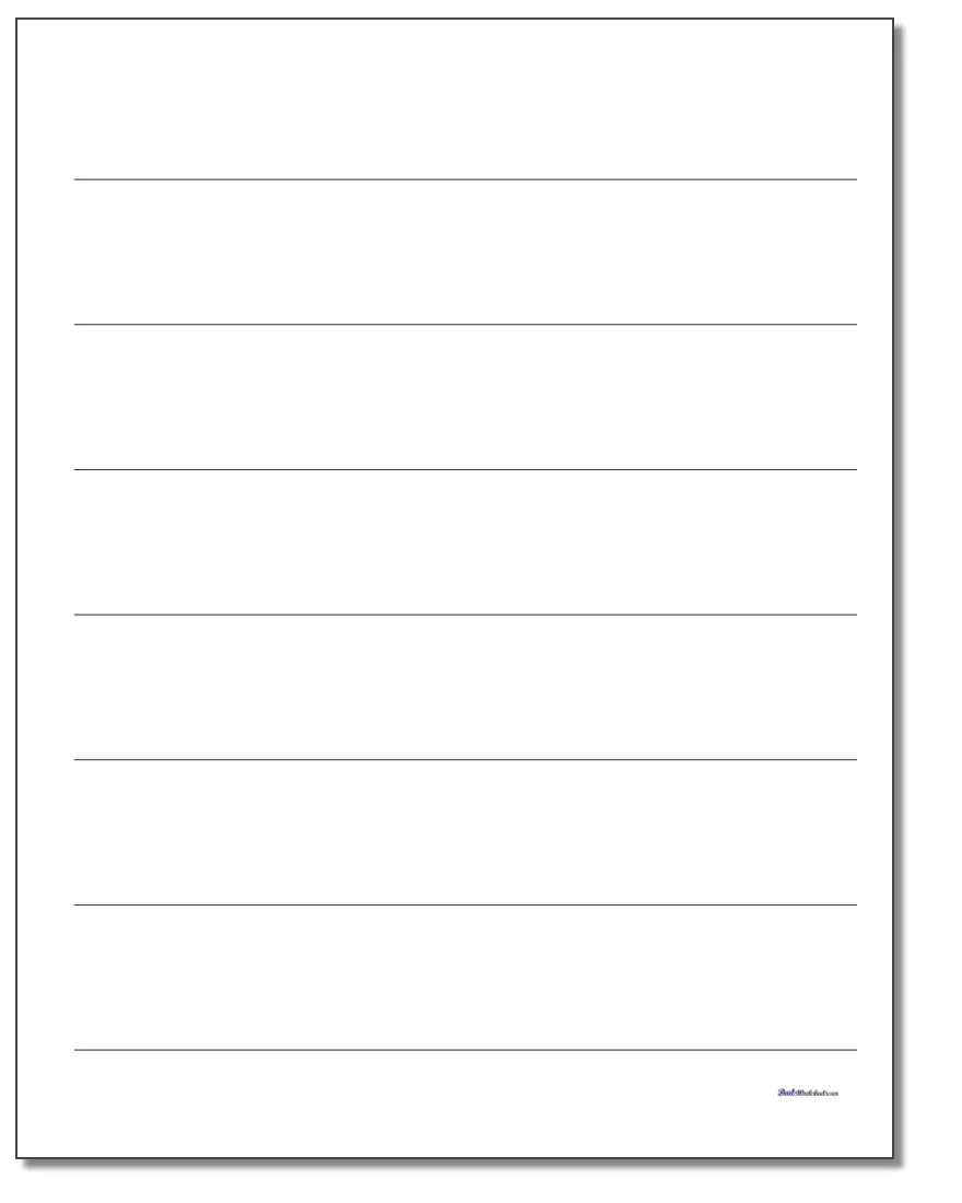 First grade subtraction practice worksheet featuring printable lined handwriting paper for math problems