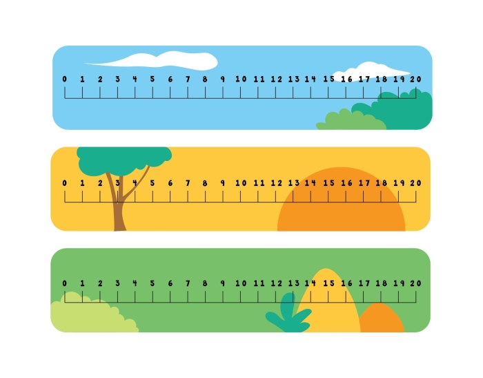 Number line worksheet for practicing addition and subtraction up to 20