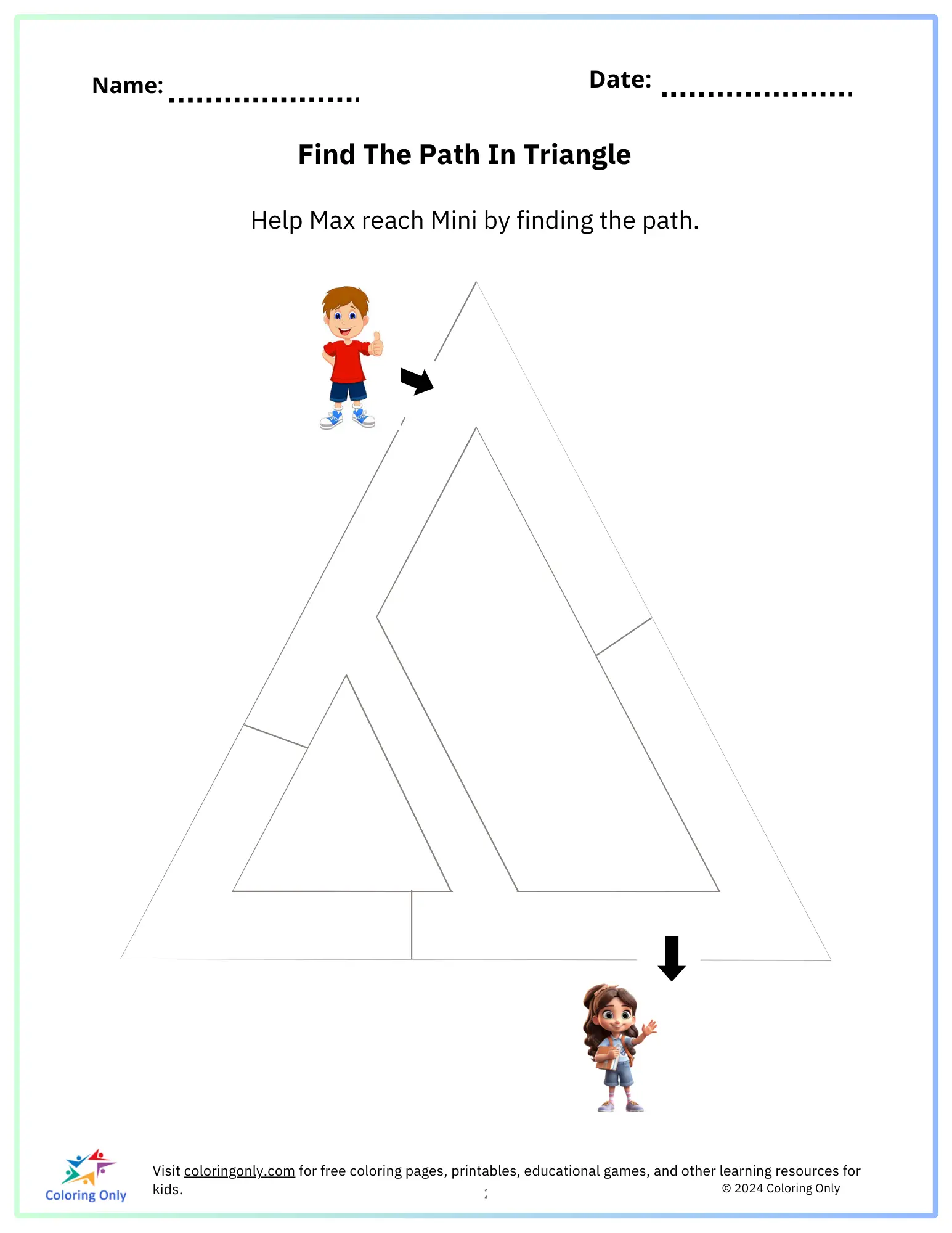 First grade student completing a Find the Math Path addition and subtraction worksheet