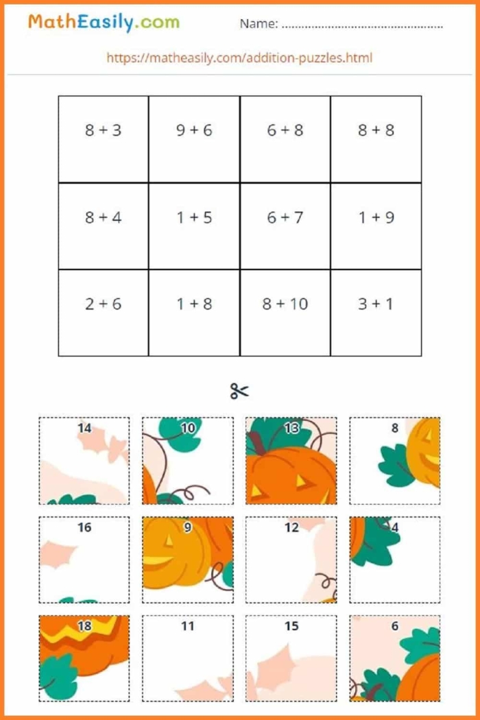 Simple Addition and Subtraction Worksheet 4 for First Grade Math Practice First grade students practice basic one-digit addition and subtraction math problems on this worksheet
