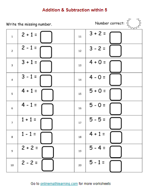 Spring-themed addition and subtraction puzzle for first graders
