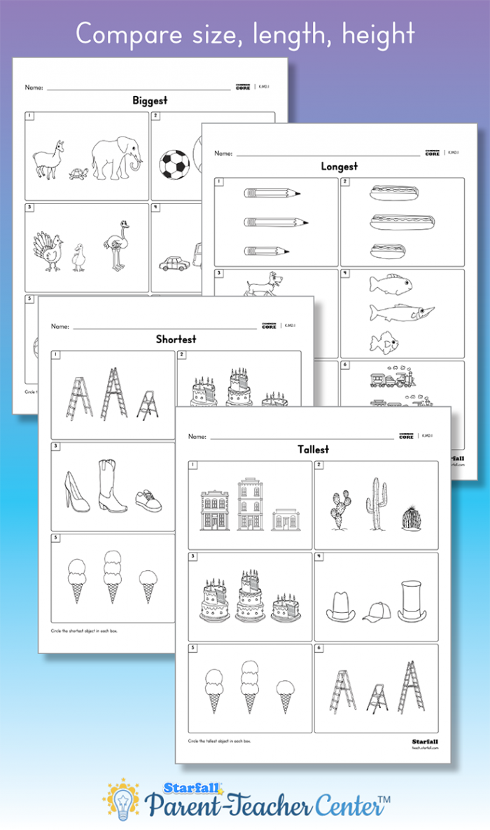 First grade students practice ordering objects from shortest to longest on this measurement worksheet