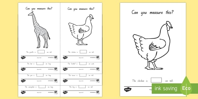 Worksheet featuring first graders measuring school supplies in centimeters