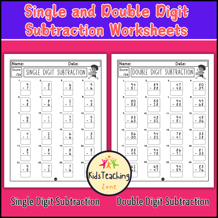 First grade math worksheet featuring single and double-digit addition and subtraction problems for young learners. Engaging worksheet for assessing addition and subtraction skills within 20.